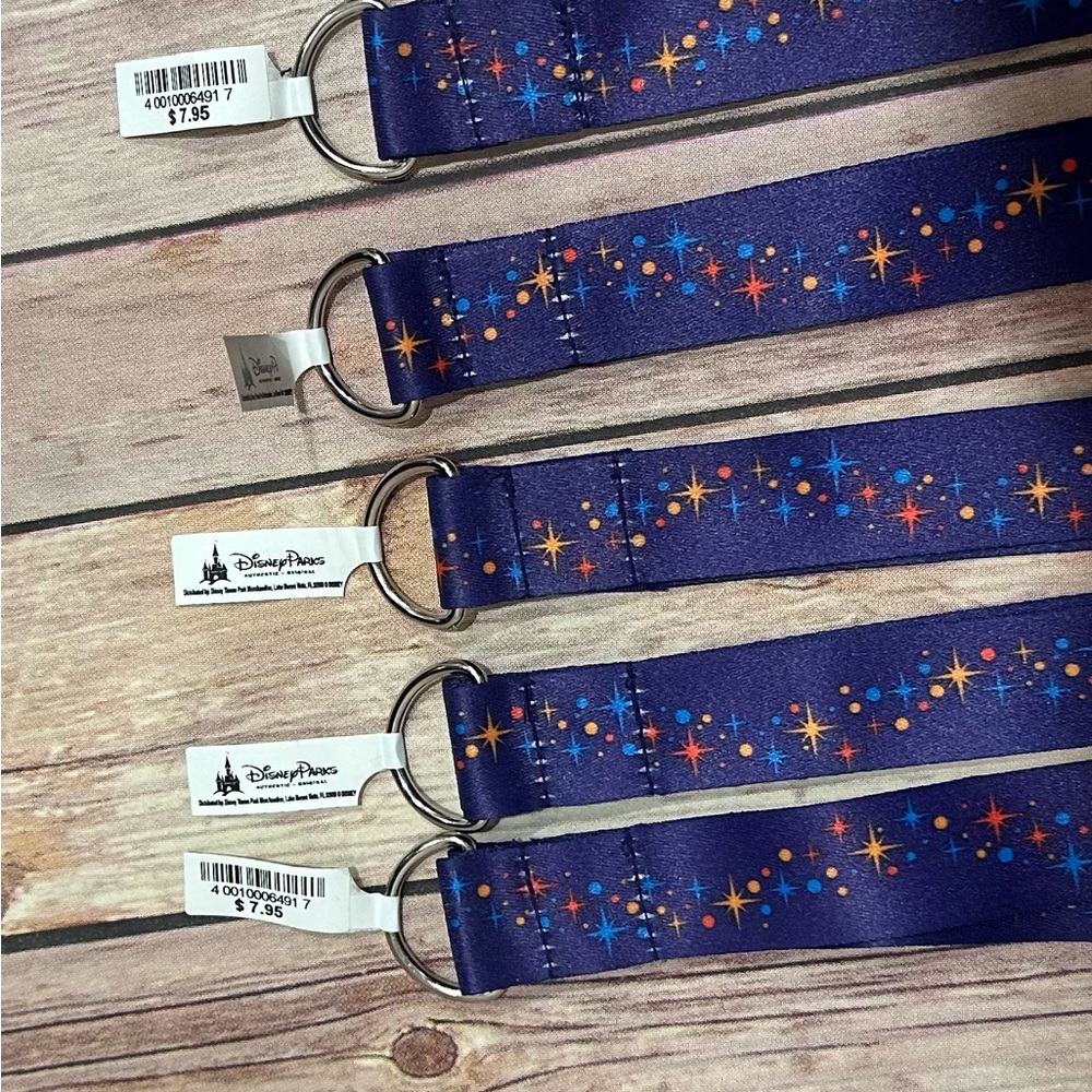 *NEW* - 5 Disney Parks Blue Starry Lanyards - New with Tags